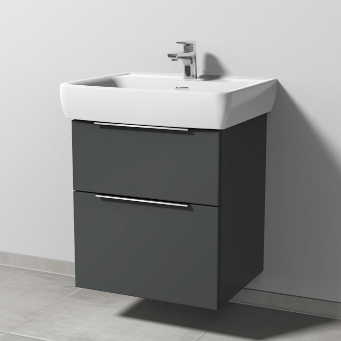 Sanipa 3way Waschtischunterbau für Keramik-Waschtisch Pro A 60 cm, 2 Auszüge mit Aufsatzgriff