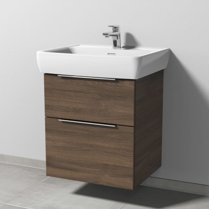 Sanipa 3way Waschtischunterbau für Keramik-Waschtisch Pro A 60 cm, 2 Auszüge mit Aufsatzgriff