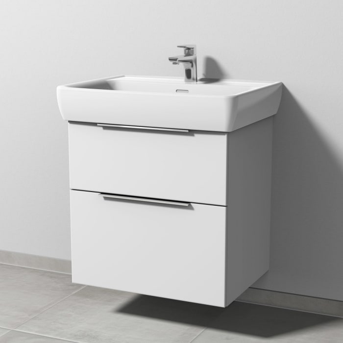 Sanipa 3way Waschtischunterbau für Keramik-Waschtisch Pro A 65 cm, 2 Auszüge mit Aufsatzgriff