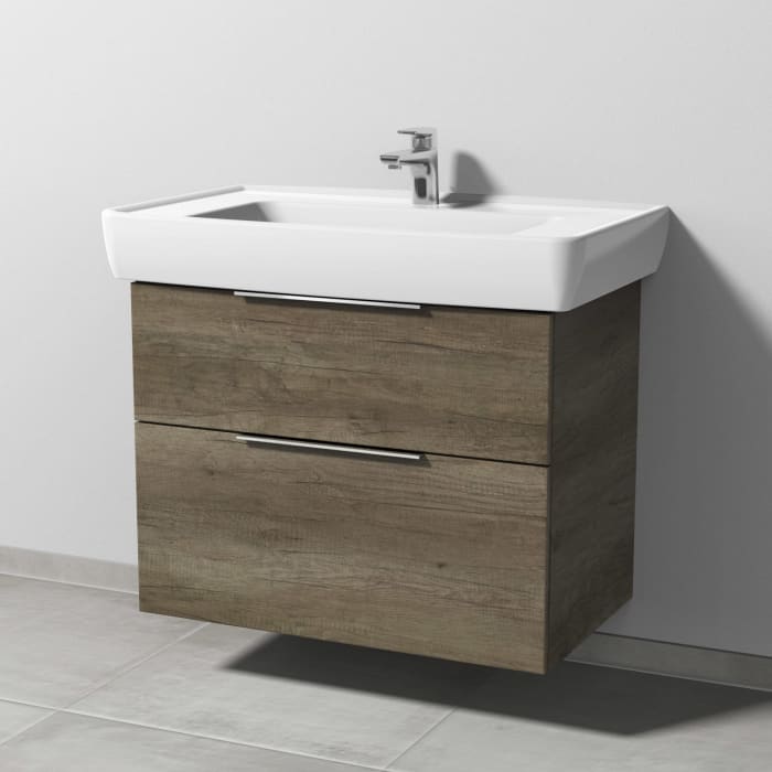 Sanipa 3way Waschtischunterbau für Keramik-Waschtisch Pro A 85 cm, 2 Auszüge mit Aufsatzgriff