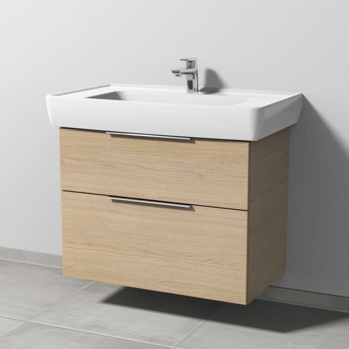 Sanipa 3way Waschtischunterbau für Keramik-Waschtisch Pro A 85 cm, 2 Auszüge mit Aufsatzgriff