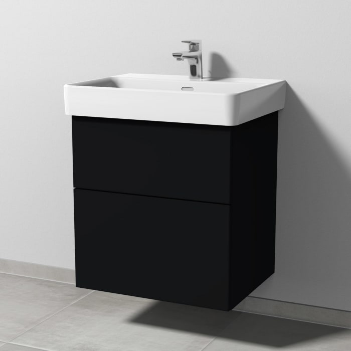 Sanipa 3way Waschtischunterbau für Keramik-Waschtisch Pro S 60 cm, 2 Auszüge mit Push to open