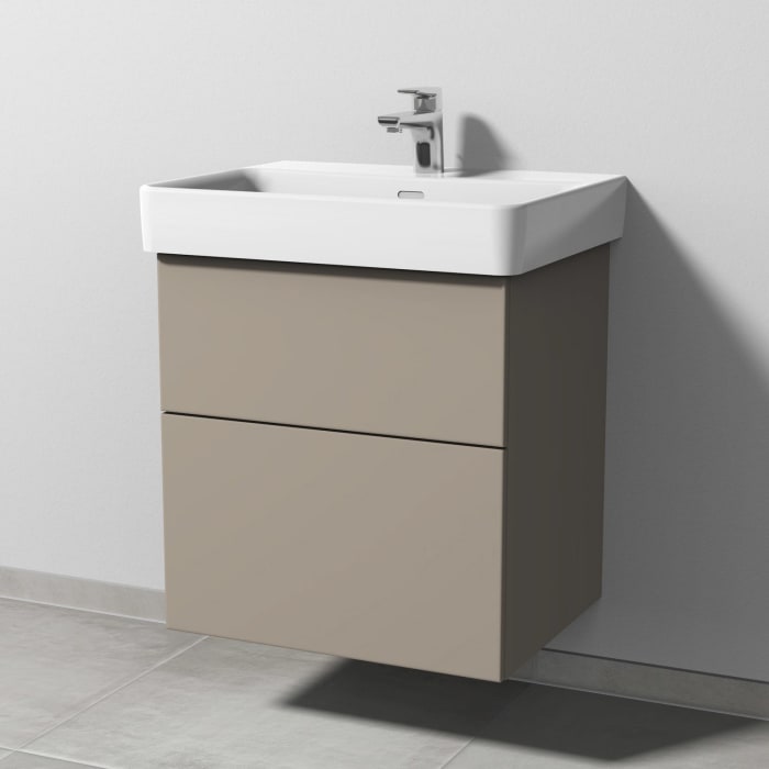 Sanipa 3way Waschtischunterbau für Keramik-Waschtisch Pro S 60 cm, 2 Auszüge mit Push to open