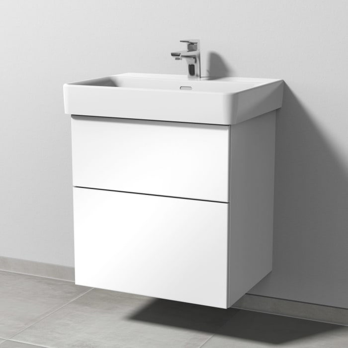 Sanipa 3way Waschtischunterbau für Keramik-Waschtisch Pro S 60 cm, 2 Auszüge mit Push to open