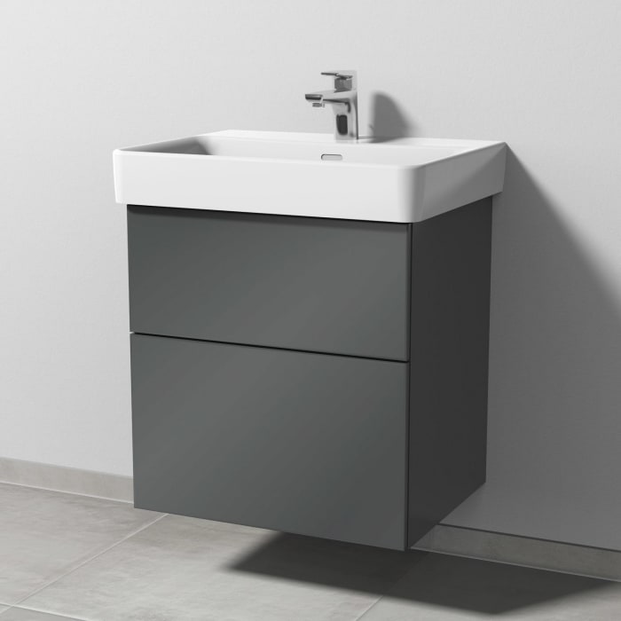 Sanipa 3way Waschtischunterbau für Keramik-Waschtisch Pro S 60 cm, 2 Auszüge mit Push to open