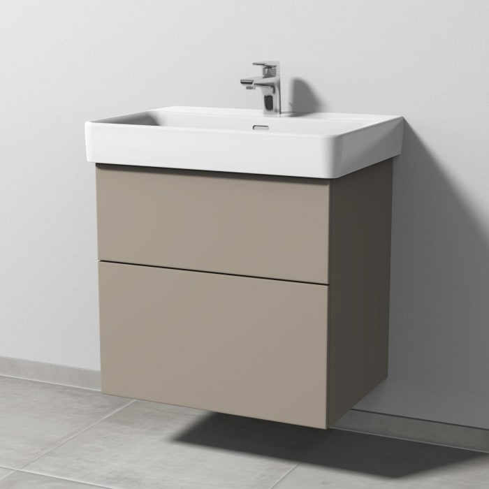 Sanipa 3way Waschtischunterbau für Keramik-Waschtisch Pro S 65 cm, 2 Auszüge mit Push to open