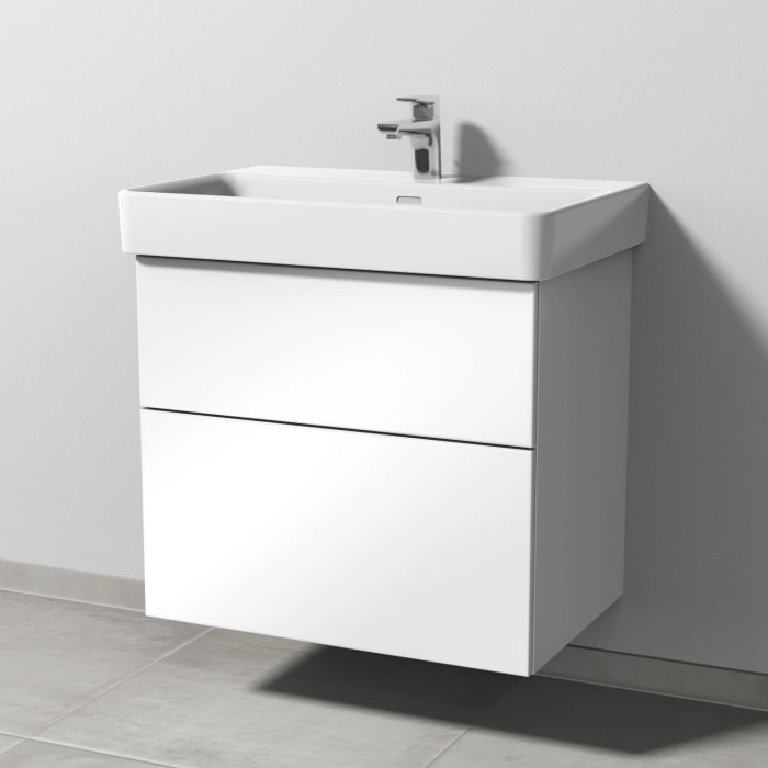 Sanipa 3way Waschtischunterbau für Keramik-Waschtisch Pro S 70 cm, 2 Auszüge mit Push to open