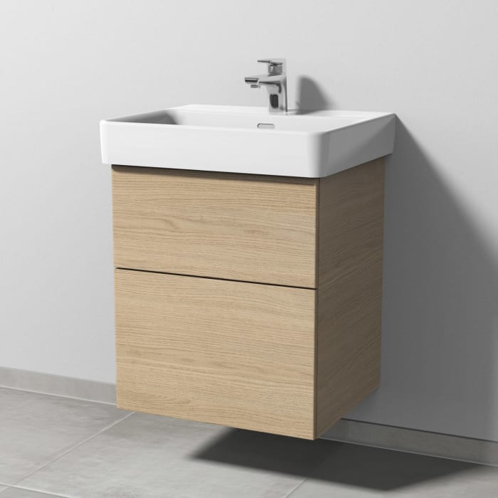Sanipa 3way Waschtischunterbau für Keramik-Waschtisch Pro S 55 cm, 2 Auszüge mit Push to open