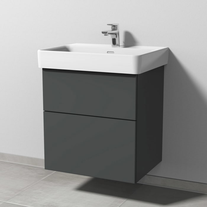 Sanipa 3way Waschtischunterbau für Keramik-Waschtisch Pro S 60 cm, 2 Auszüge mit Push to open