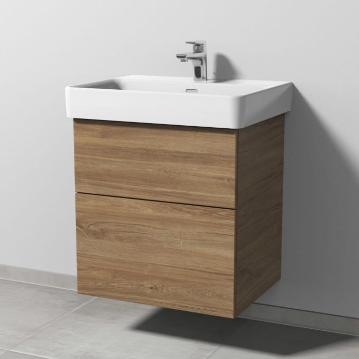 Sanipa 3way Waschtischunterbau für Keramik-Waschtisch Pro S 60 cm, 2 Auszüge mit Push to open