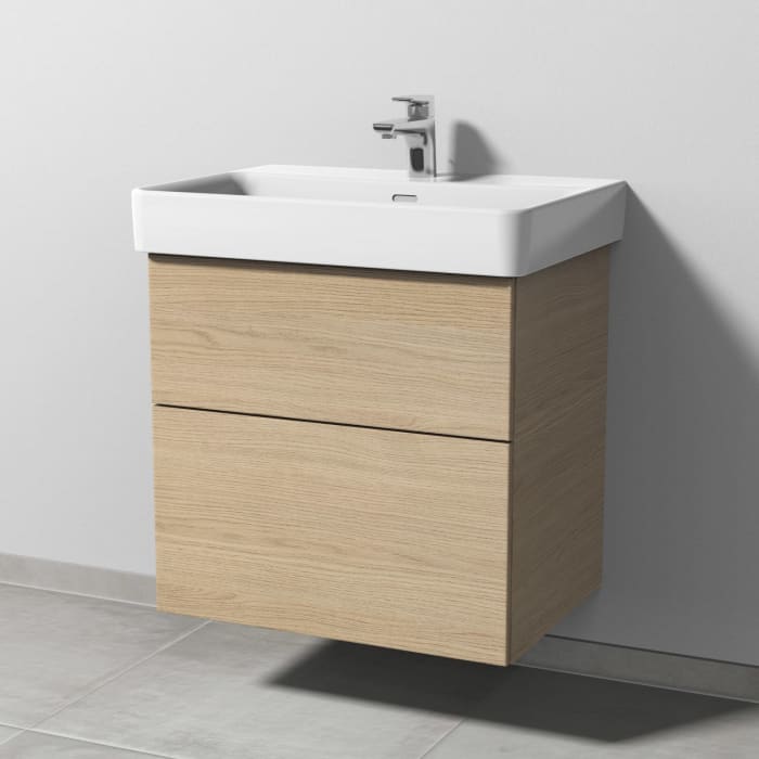 Sanipa 3way Waschtischunterbau für Keramik-Waschtisch Pro S 65 cm, 2 Auszüge mit Push to open