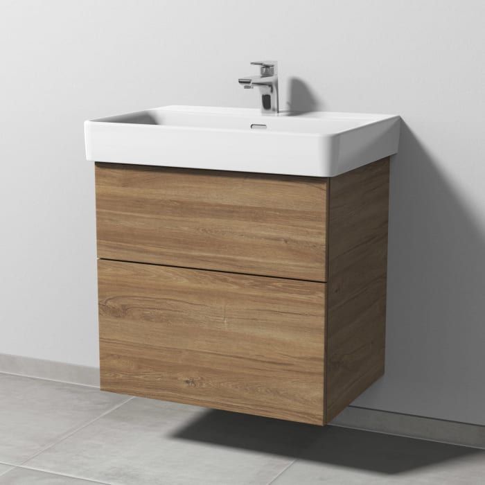 Sanipa 3way Waschtischunterbau für Keramik-Waschtisch Pro S 65 cm, 2 Auszüge mit Push to open