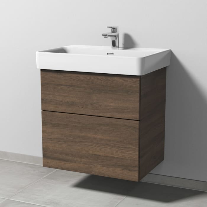 Sanipa 3way Waschtischunterbau für Keramik-Waschtisch Pro S 65 cm, 2 Auszüge mit Push to open