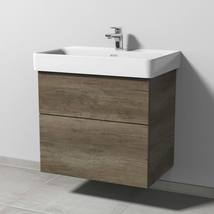 Sanipa 3way Waschtischunterbau für Keramik-Waschtisch Pro S 70 cm, 2 Auszüge mit Push to open