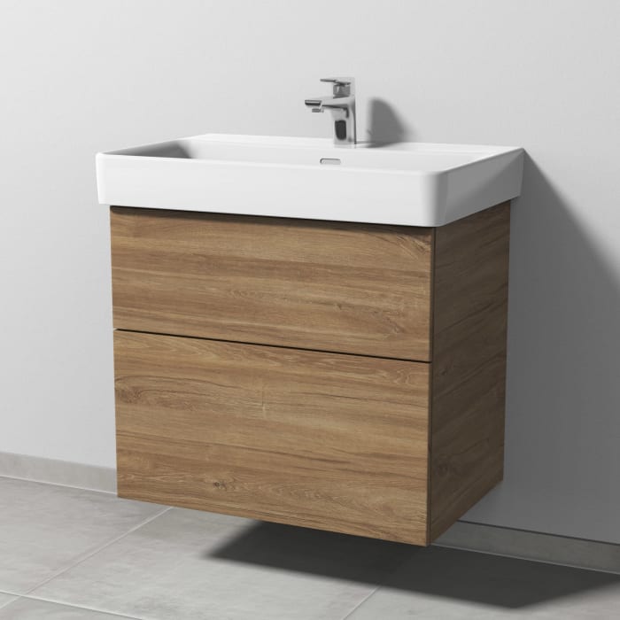 Sanipa 3way Waschtischunterbau für Keramik-Waschtisch Pro S 70 cm, 2 Auszüge mit Push to open