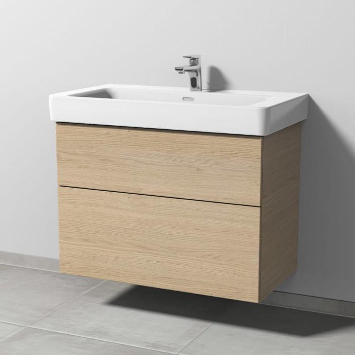 Sanipa 3way Waschtischunterbau für Keramik-Waschtisch Pro S 85 cm, 2 Auszüge mit Push to open