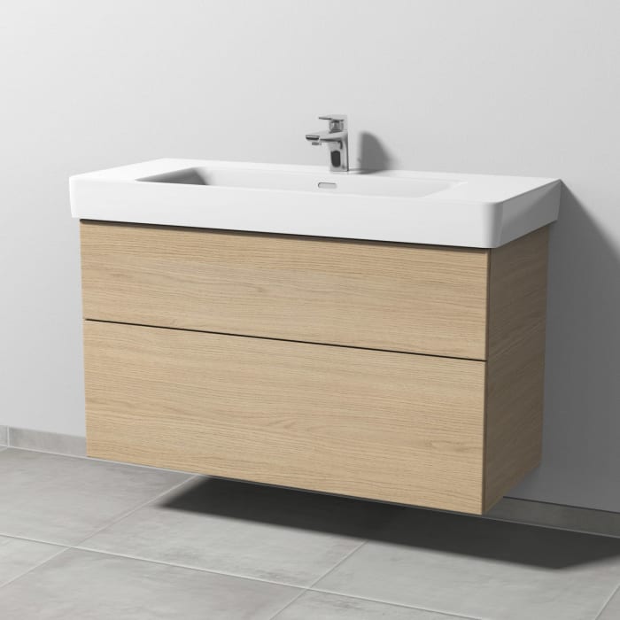 Sanipa 3way Waschtischunterbau für Keramik-Waschtisch Pro S 105 cm, 2 Auszüge mit Push to open