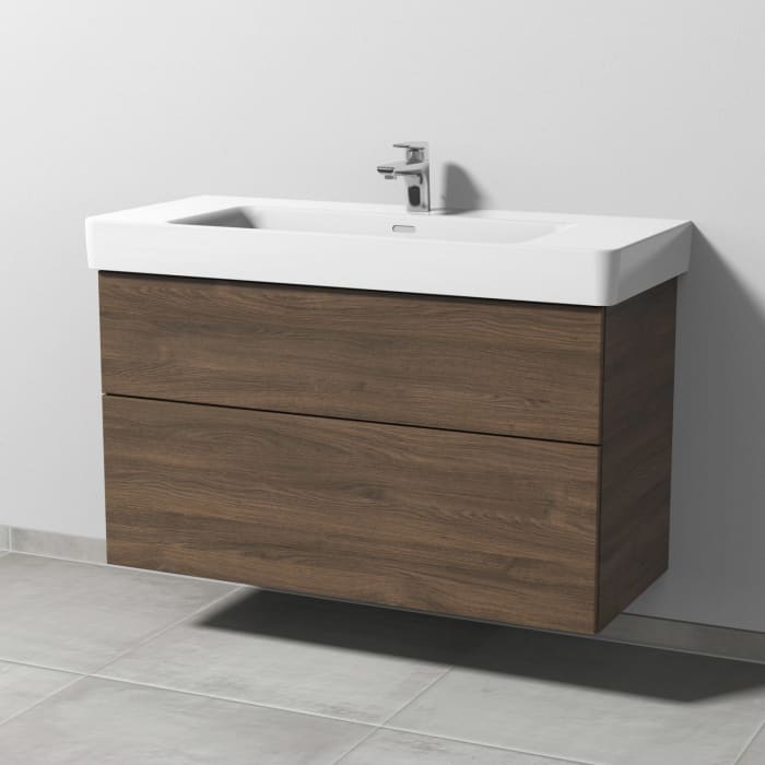 Sanipa 3way Waschtischunterbau für Keramik-Waschtisch Pro S 105 cm, 2 Auszüge mit Push to open