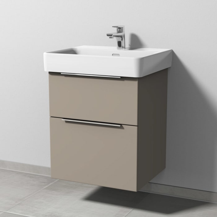 Sanipa 3way Waschtischunterbau für Keramik-Waschtisch Pro S 55 cm, 2 Auszüge mit Aufsatzgriff