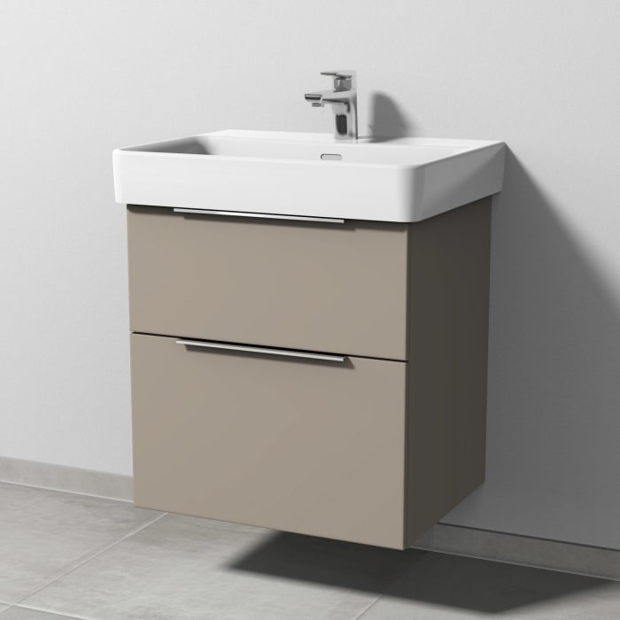 Sanipa 3way Waschtischunterbau für Keramik-Waschtisch Pro S 60 cm, 2 Auszüge mit Aufsatzgriff