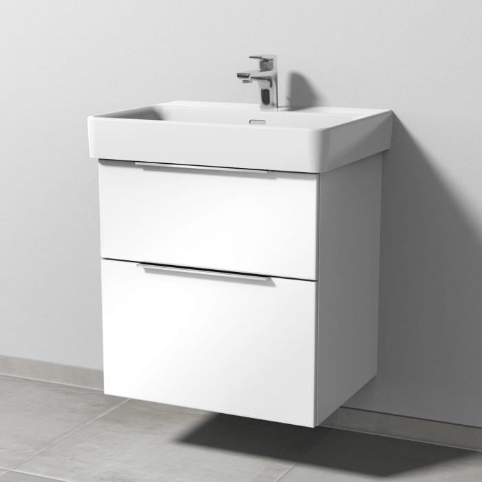 Sanipa 3way Waschtischunterbau für Keramik-Waschtisch Pro S 60 cm, 2 Auszüge mit Aufsatzgriff