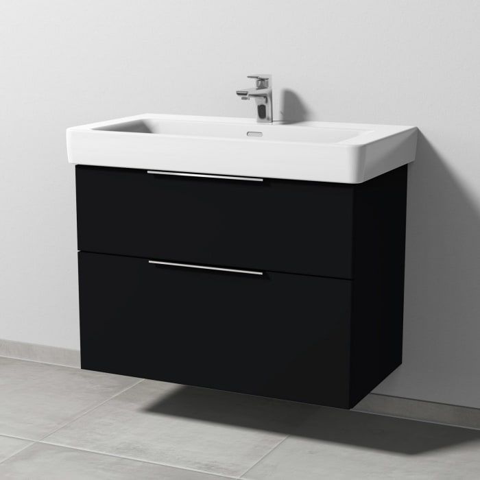 Sanipa 3way Waschtischunterbau für Keramik-Waschtisch Pro S 85 cm, 2 Auszüge mit Aufsatzgriff