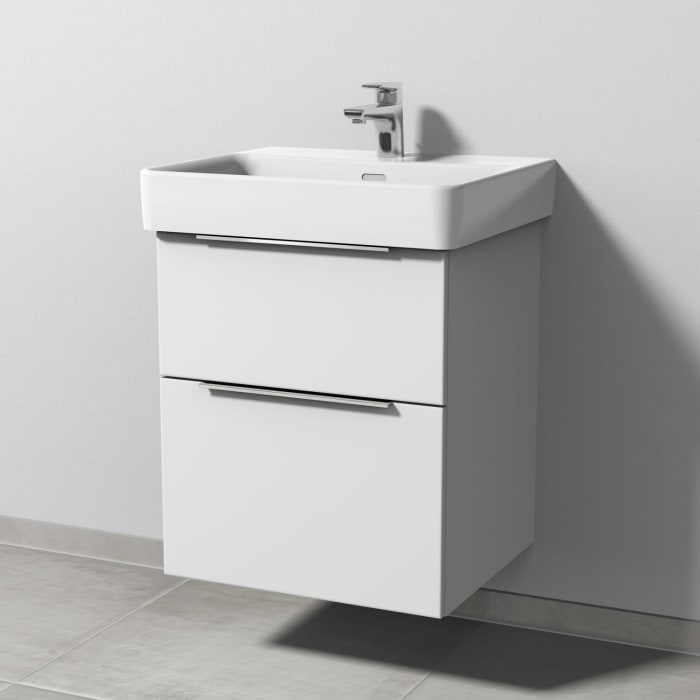 Sanipa 3way Waschtischunterbau für Keramik-Waschtisch Pro S 55 cm, 2 Auszüge mit Aufsatzgriff