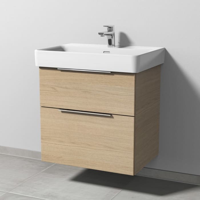 Sanipa 3way Waschtischunterbau für Keramik-Waschtisch Pro S 65 cm, 2 Auszüge mit Aufsatzgriff