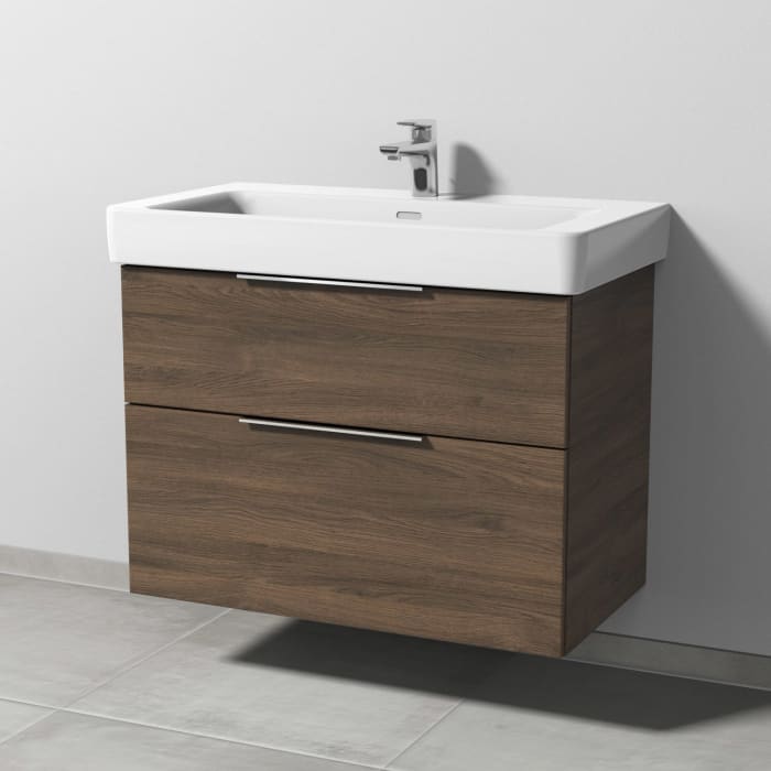 Sanipa 3way Waschtischunterbau für Keramik-Waschtisch Pro S 85 cm, 2 Auszüge mit Aufsatzgriff