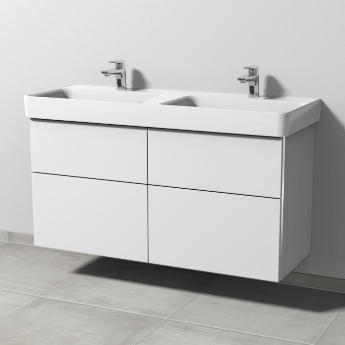 Sanipa 3way Waschtischunterbau für Keramik-Doppelwaschtisch Pro S 120 cm, 4 Auszüge mit Griffleisten