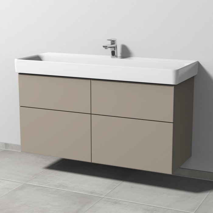 Sanipa 3way Waschtischunterbau für Keramik-Waschtisch Pro S 120 cm, 4 Auszüge mit Push to open
