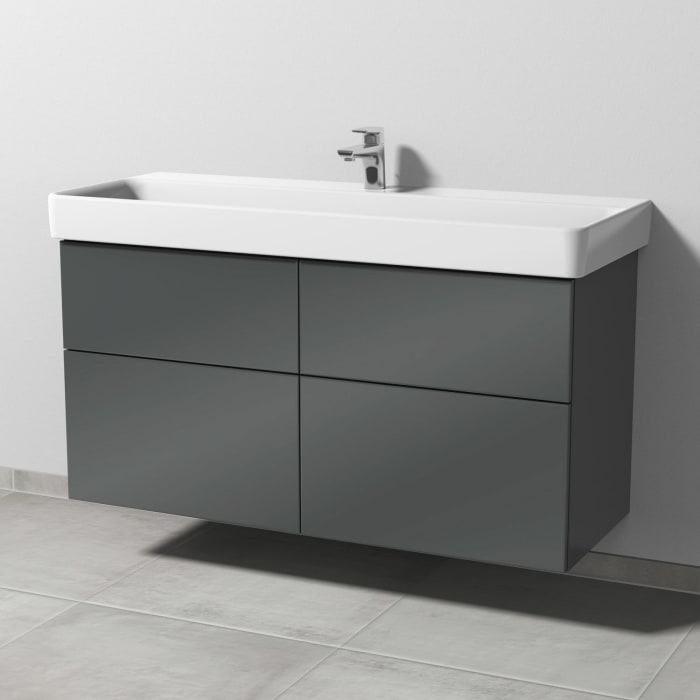 Sanipa 3way Waschtischunterbau für Keramik-Waschtisch Pro S 120 cm, 4 Auszüge mit Push to open