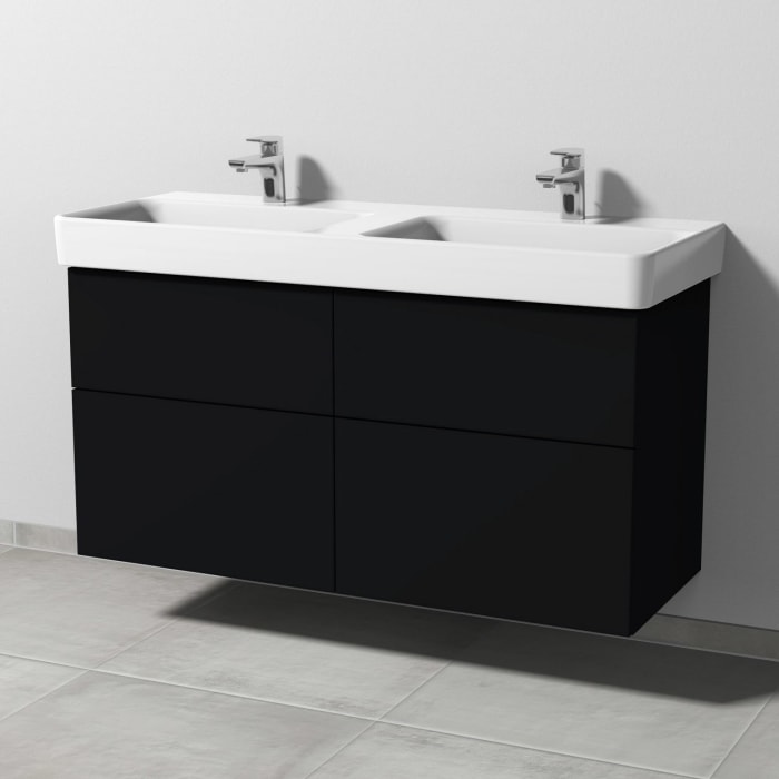 Sanipa 3way Waschtischunterbau für Keramik-Doppelwaschtisch Pro S 120 cm, 4 Auszüge mit Push to open