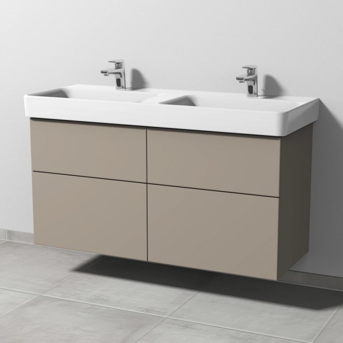 Sanipa 3way Waschtischunterbau für Keramik-Doppelwaschtisch Pro S 120 cm, 4 Auszüge mit Push to open