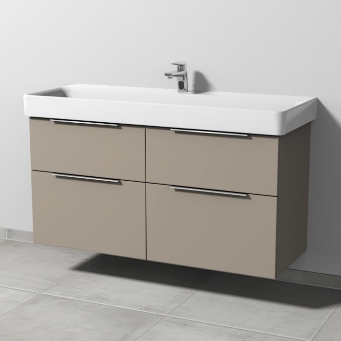 Sanipa 3way Waschtischunterbau für Keramik-Waschtisch Pro S 120 cm, 4 Auszüge mit Aufsatzgriff