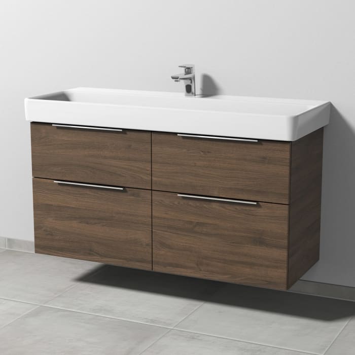 Sanipa 3way Waschtischunterbau für Keramik-Waschtisch Pro S 120 cm, 4 Auszüge mit Aufsatzgriff