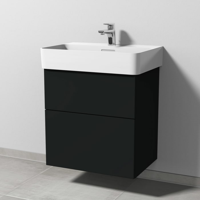 Sanipa 3way Waschtischunterbau für Keramik-Waschtisch Val 60 cm, 2 Auszüge mit Push to open