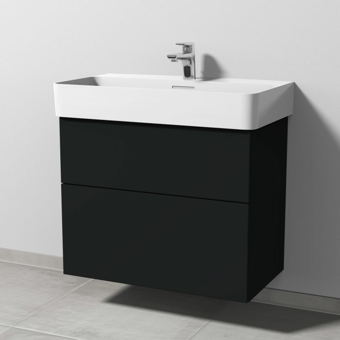 Sanipa 3way Waschtischunterbau für Keramik-Waschtisch Val 75 cm, 2 Auszüge mit Push to open