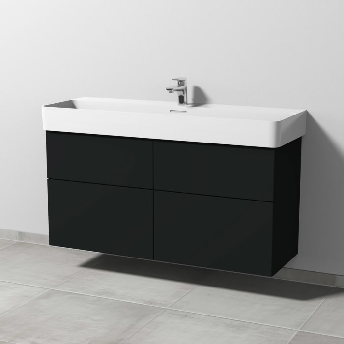 Sanipa 3way Waschtischunterbau für Keramik-Waschtisch Val 120 cm, 4 Auszüge mit Push to open