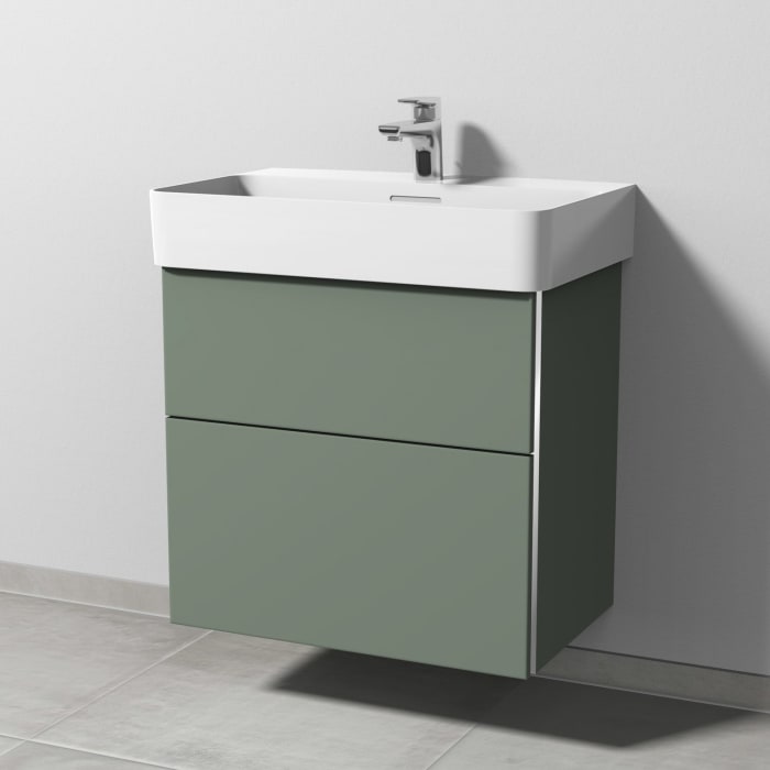 Sanipa 3way Waschtischunterbau für Keramik-Waschtisch Val 65 cm, 2 Auszüge mit Griffleisten