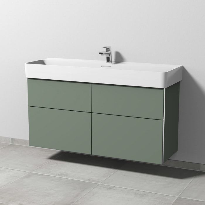 Sanipa 3way Waschtischunterbau für Keramik-Waschtisch Val 120 cm, 4 Auszüge mit Griffleisten