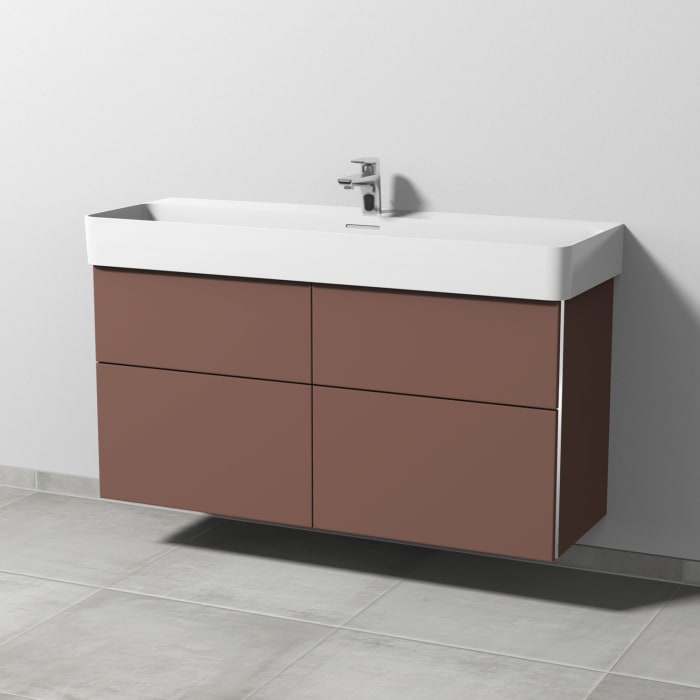 Sanipa 3way Waschtischunterbau für Keramik-Waschtisch Val 120 cm, 4 Auszüge mit Griffleisten