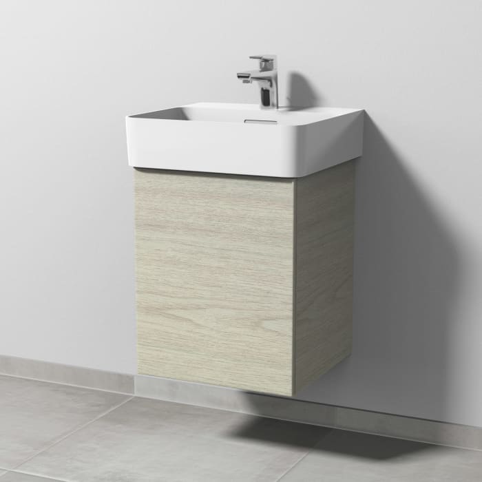 Sanipa 3way Waschtischunterbau für Keramik-Waschtisch Val 45 cm, 1 Tür, Anschlag links, mit Push to open