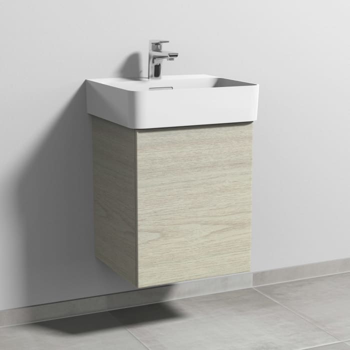 Sanipa 3way Waschtischunterbau für Keramik-Waschtisch Val 45 cm, 1 Tür, Anschlag rechts, mit Push to open