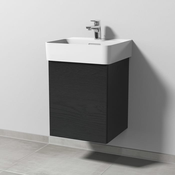 Sanipa 3way Waschtischunterbau für Keramik-Waschtisch Val 45 cm, 1 Tür, Anschlag links, mit Push to open