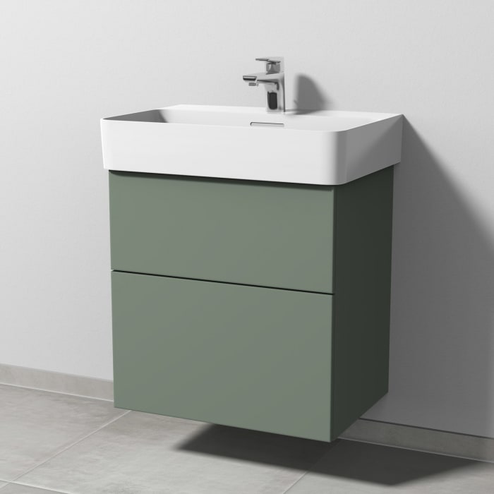 Sanipa 3way Waschtischunterbau für Keramik-Waschtisch Val 60 cm, 2 Auszüge mit Push to open