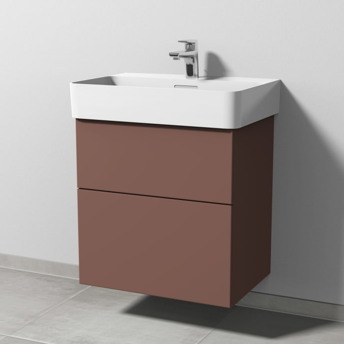 Sanipa 3way Waschtischunterbau für Keramik-Waschtisch Val 60 cm, 2 Auszüge mit Push to open