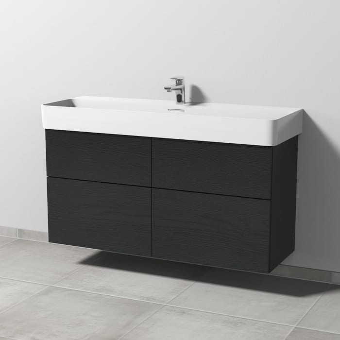 Sanipa 3way Waschtischunterbau für Keramik-Waschtisch Val 120 cm, 4 Auszüge mit Push to open