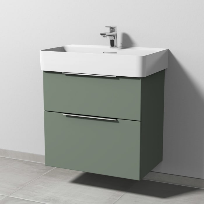 Sanipa 3way Waschtischunterbau für Keramik-Waschtisch Val 65 cm, 2 Auszüge mit Aufsatzgriff