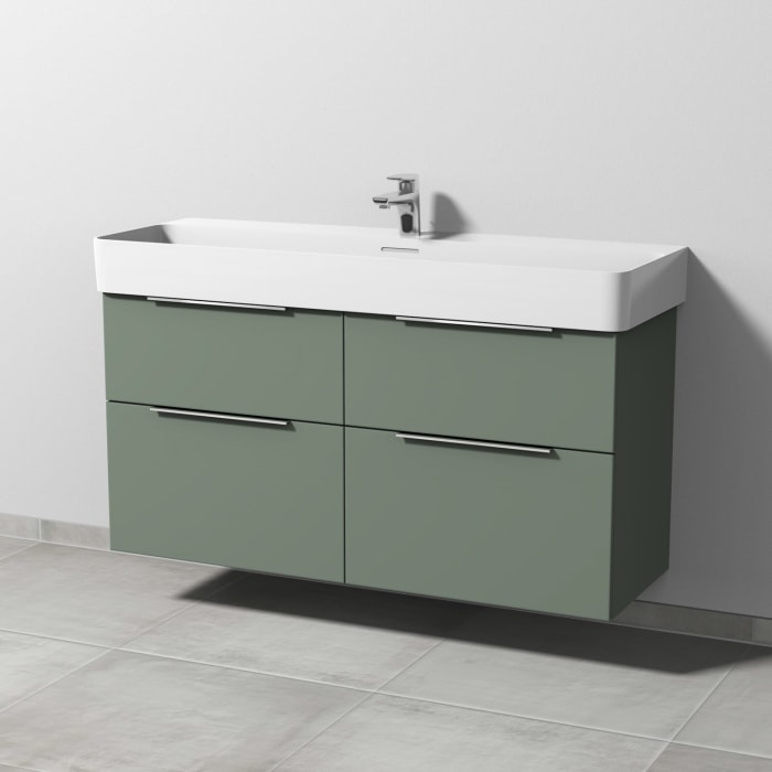 Sanipa 3way Waschtischunterbau für Keramik-Waschtisch Val 120 cm, 4 Auszüge mit Aufsatzgriff